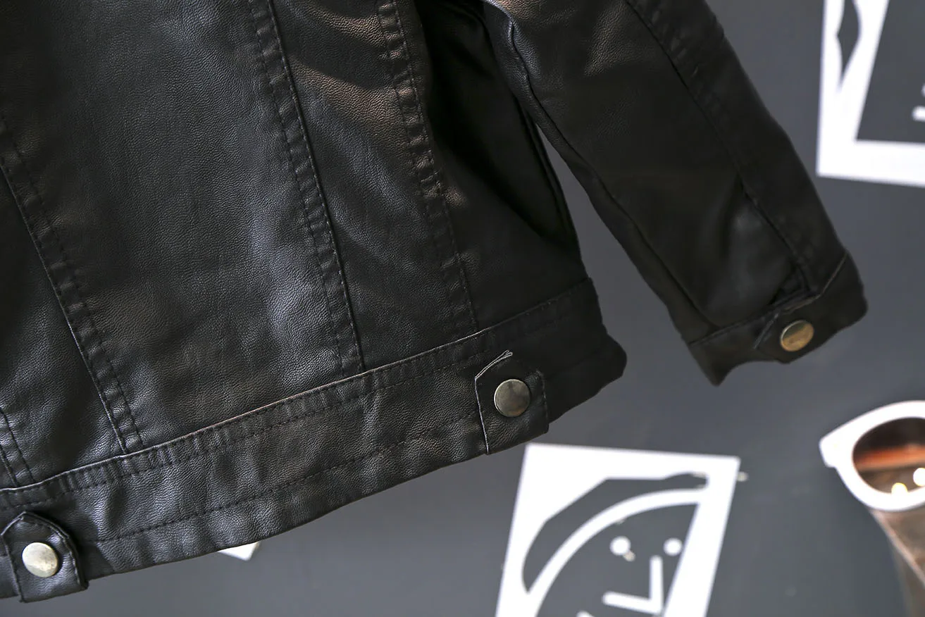 New Fashion Hot sale Children winter Clothing Kids Leather jacket for boys and girls
