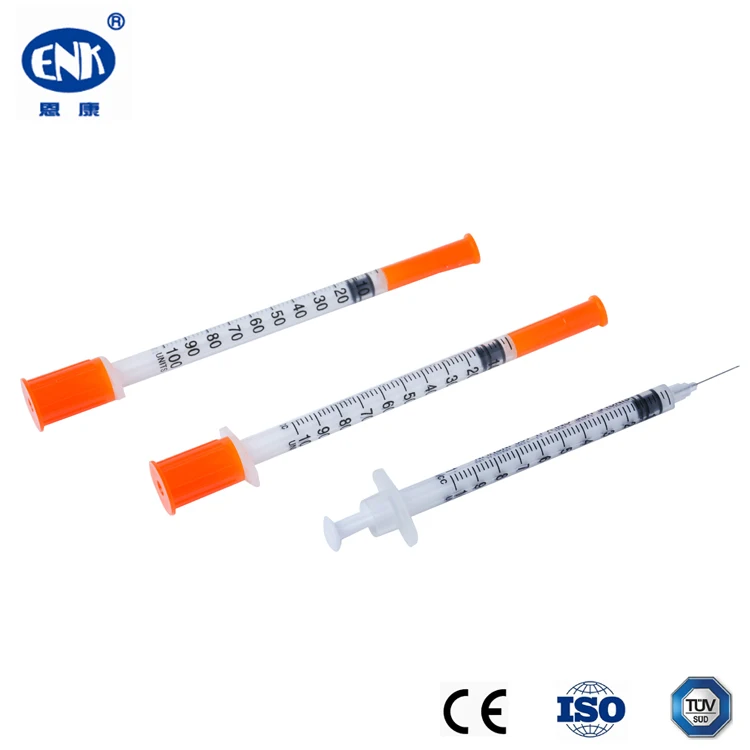 Free Sample Medical Plastic Disposable Diabetic Insulin Syringe 0.3 ml
