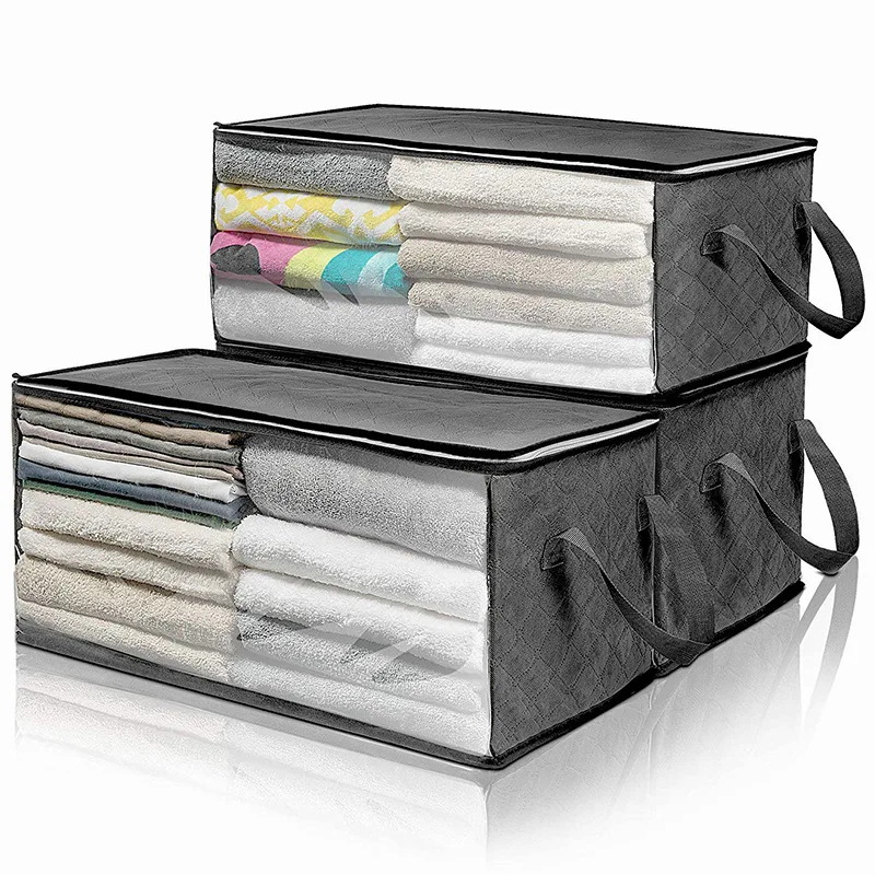 Wholesales Triple-layered Non Woven Fabric Dustproof Under The Bed Storage Bag Household Clothes Storage Bags