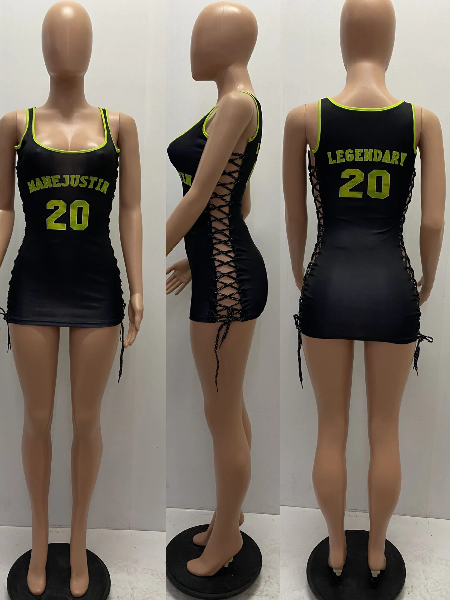 GX346Y оптом одежда для женщин поставщика с буквенным принтом женское мини-платье с глубоким v-образным вырезом, пикантная обувь для ночного клуба платье из Джерси