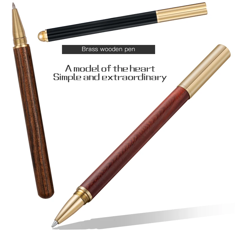 New design wood roller pen with metal part custom logo pen set for promotional gift