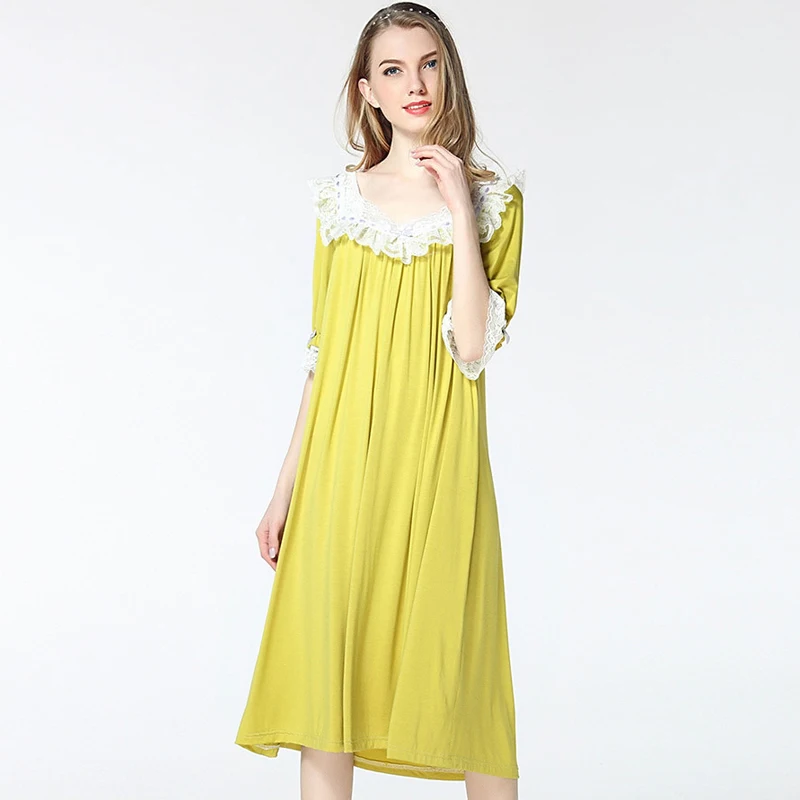 Sexy rayon viscose nightdress nightgown sleepwear nightgowns