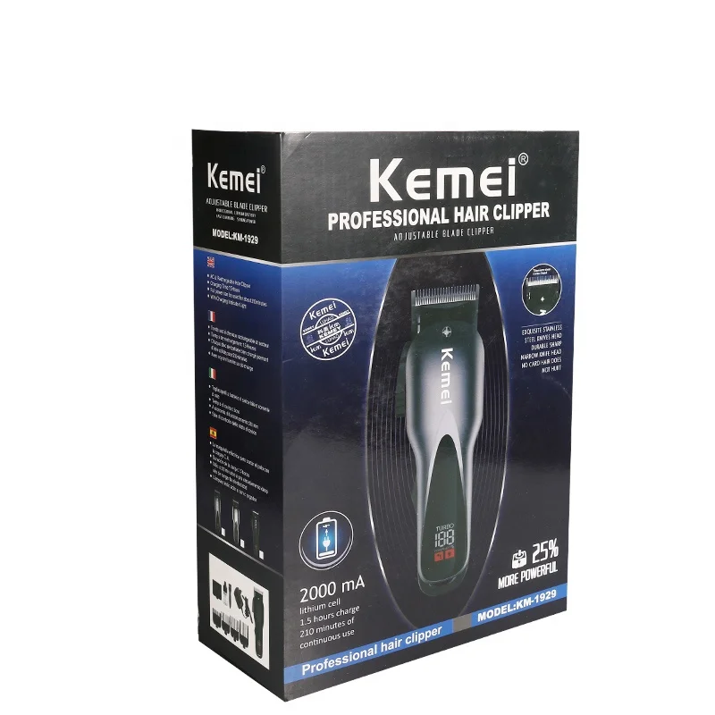Kemei KM-1929 электрическая машинка для стрижки Машинка бороды и усов; Профессиональная аккумуляторная волос с ограниченным расчески аксессуары