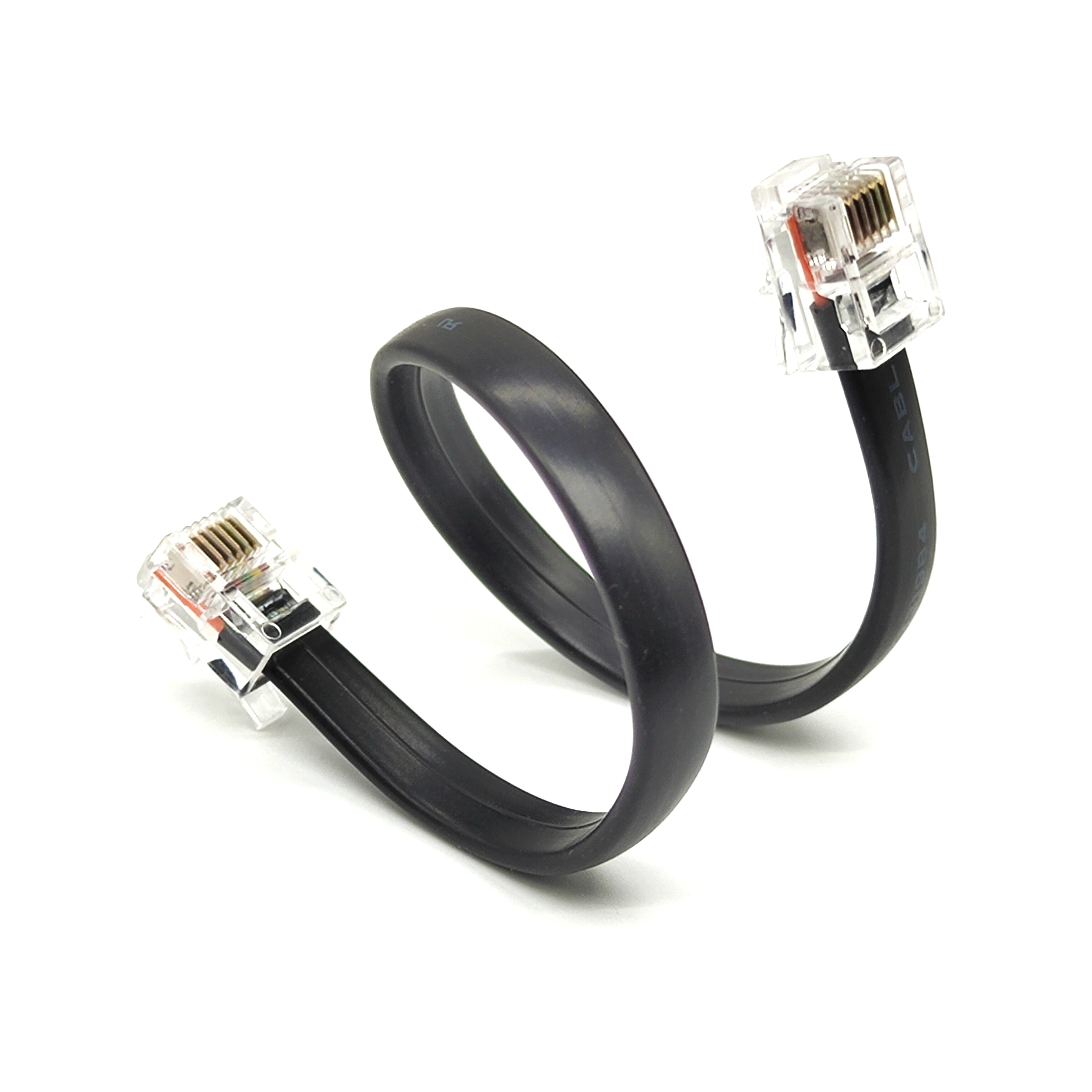 Wholesale Black UL20251 6 core Telephone Cable Flat Line With 6P6C Plug