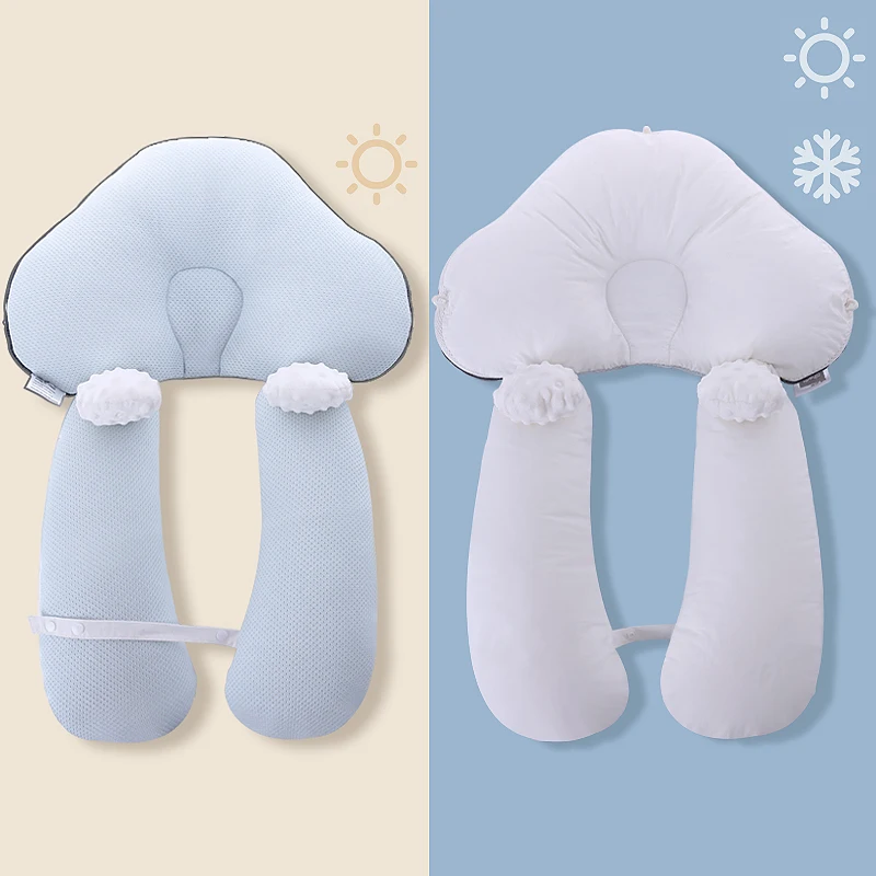 Factory direct cotton pillowcase U-shaped baby comfort pillow, U-shaped pillow, baby body cushion anti-rollover