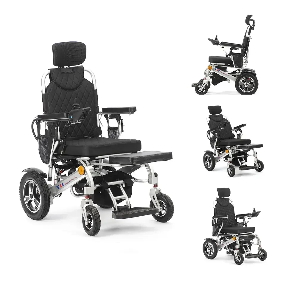 Multi-Angle Adjustable Reclining Wheelchair Disability Home Office Breaks Electric Wheelchair Nice for After Surgery Daily Move