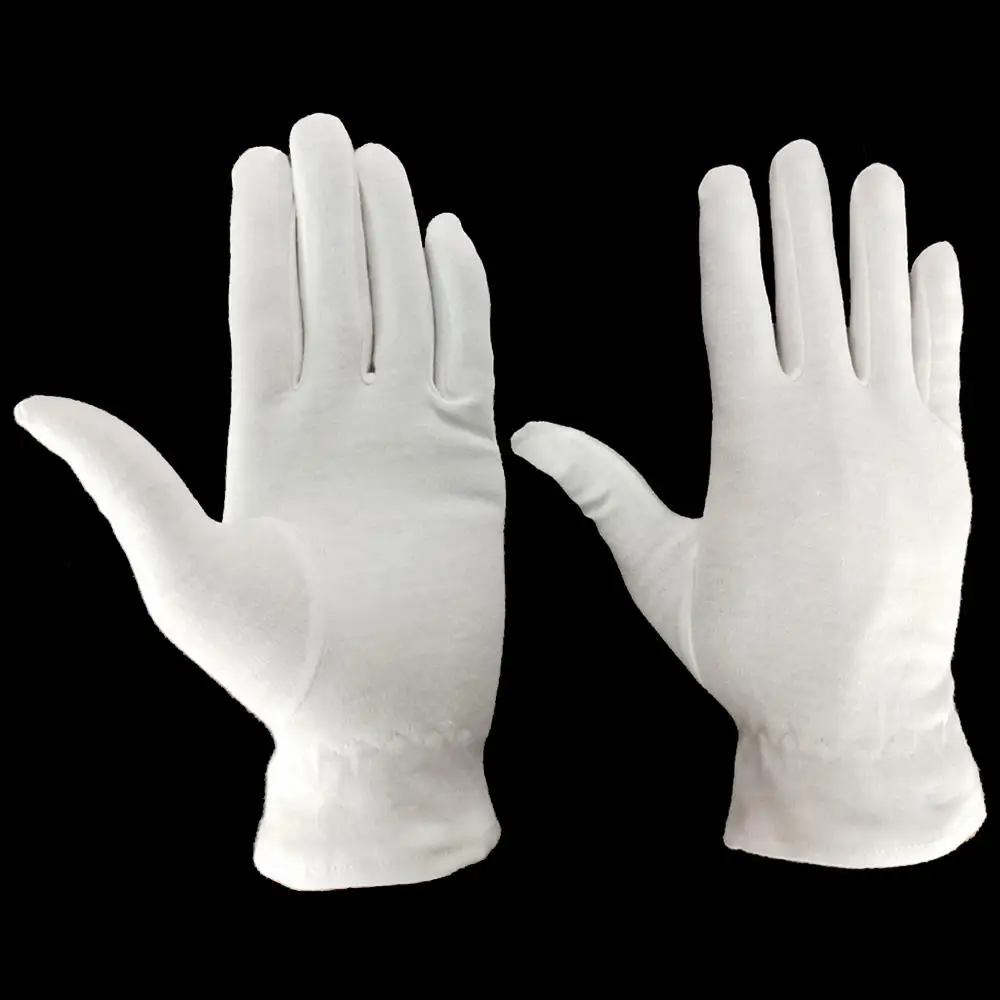 White Jewelry Microfiber Watches Use Polishing Coin Silver Inspection Art Camera Books Elastic Gloves