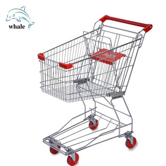 Hot Stylish Grocery Shopping Cart Trolley 4 wheels Supermarket Shopping Trolley Factory Whole Price Shopping Trolleys