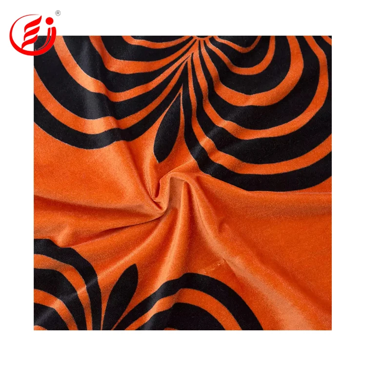 Wholesale 100% polyester super soft velour velvet fabric printed knitting velvet warp knitted fleece fabric for garment
