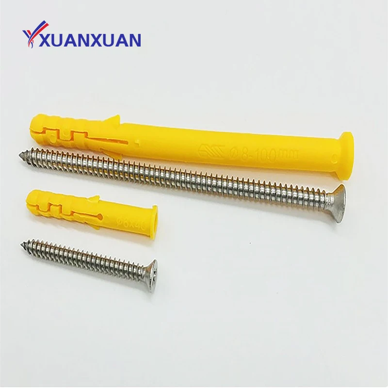 Multi-specification Plastic Wall Anchors For Drywall Yellow  Fish-shaped Plastic Sleeve Anchor