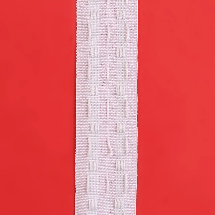 Hot-selling 5cm white shrink belt 100% polyester curtain tape for home use