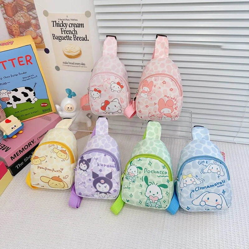 High Quality Popular Cartoon Lovely Melody Pochacco Kuromi Pom Pom Purin Crossbody Bag Plush Doll Handbag Shopping Tote For Kids