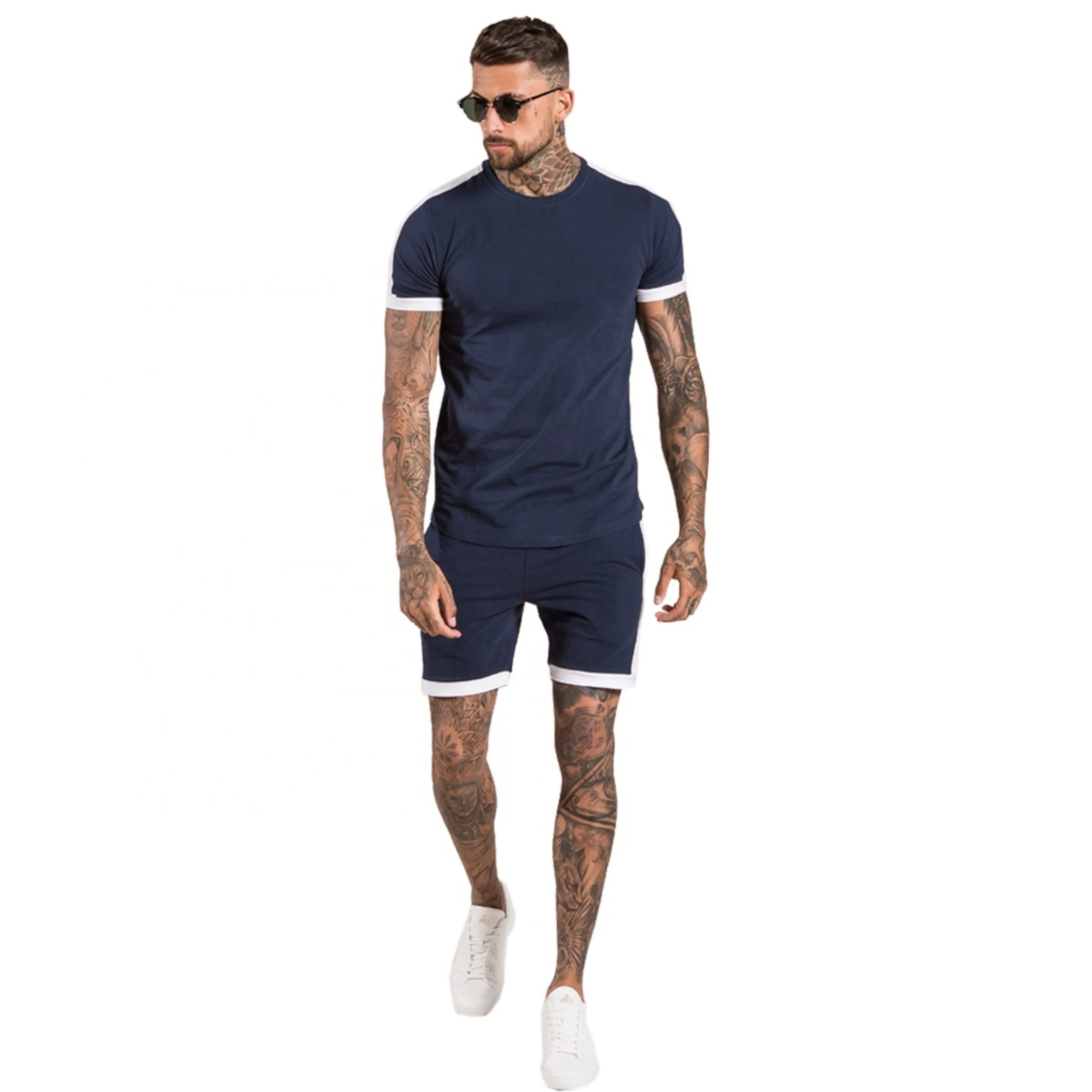 wholesale Summer Sportswear Shirt And Shorts Set For Men  Hot selling summer short sleeve tshirt casual mens shorts set