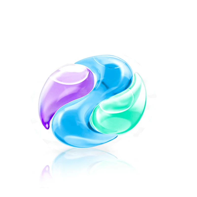 OEM High Quality Laundry Pod Water Soluble Lasting Smell Liquid Laundry Detergent Capsules 3 cavity laundry beads