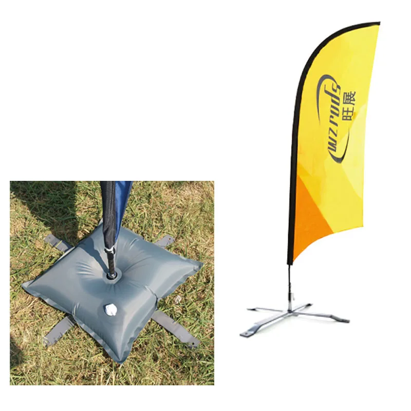 Weihai WZRODS Promotion Gray Color Filled With Water 10kgs/15kgs Flag Stand Square Water Bag For Advertising Display