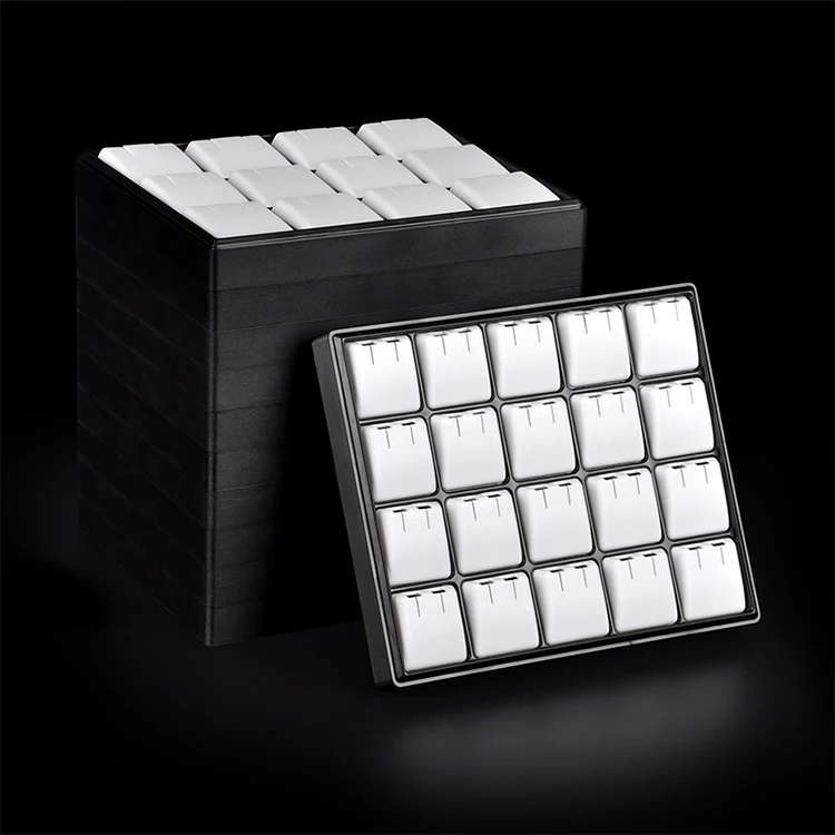 custom small luxury jewellery jewelry necklace earrings ring studs white pad holder displays show trays sets for showcase window