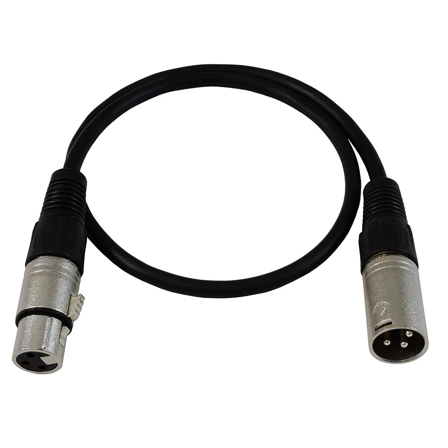 3 Pin XLR Male to Female Microphone Extension Cable Audio Extension Cables Cord Wire Line Black for Microphone CANNON