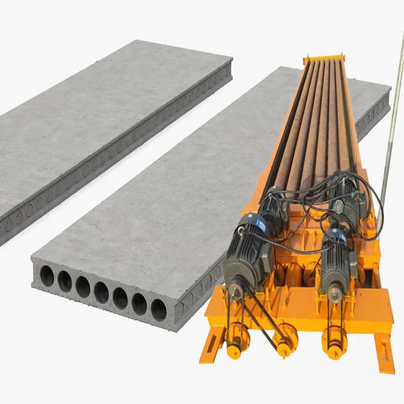 pulling and vibrating type of concrete hollow core slab forming machine