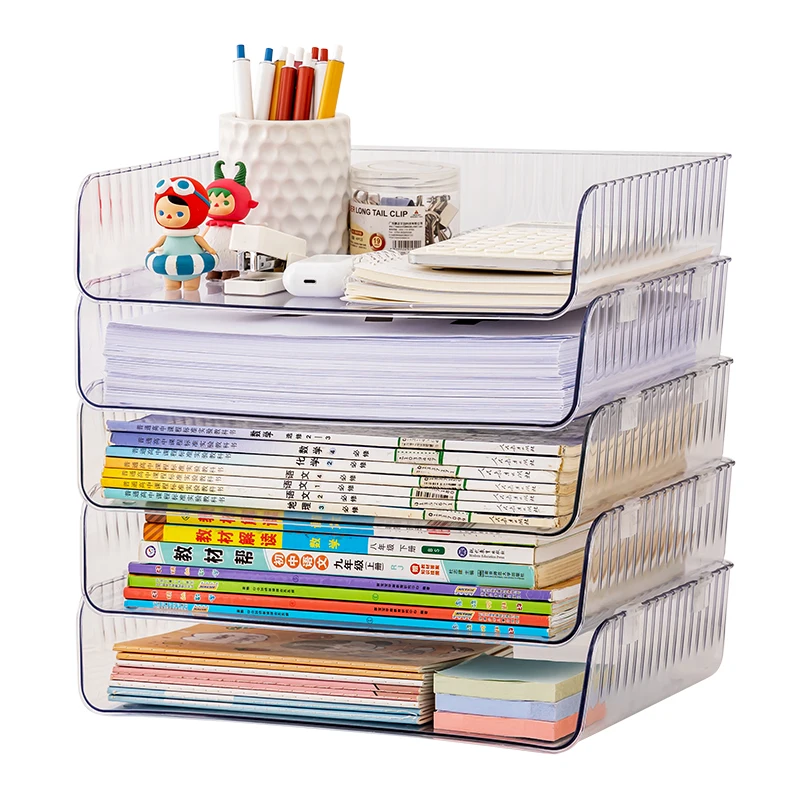 Multilayer Document File Storage Rack Shelf Student A4 Paper Book Shelf Multi-layer Plastic Storage Shelf Desktop Organizer