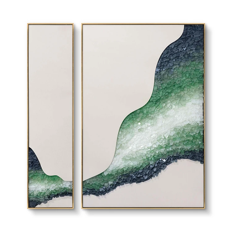 TY ART SPACE support customized decorative sea glass artworks luxury modern 3D house wall art decoration accents