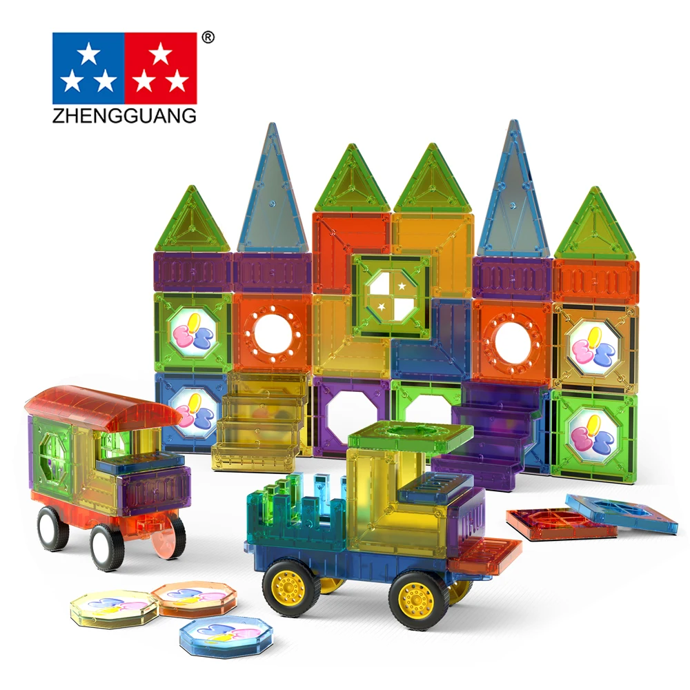 Hot selling 72 pcs and 143 pcs magic magnetic blocks for Diy toy magnetic 3d blocks with vehicle certificate