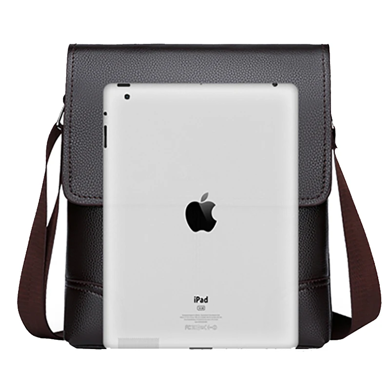 Factory Sales Cheap Custom Waterproof Soft PU Leather Square Men Briefcase Shoulder Crossbody Messenger Bag