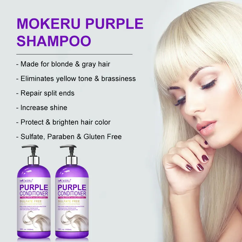 Customize Mokeru Sulfate Free Anti-hair loss Hair Conditioner Paraben Free Purple Shampoo and Conditioner For Women and Men