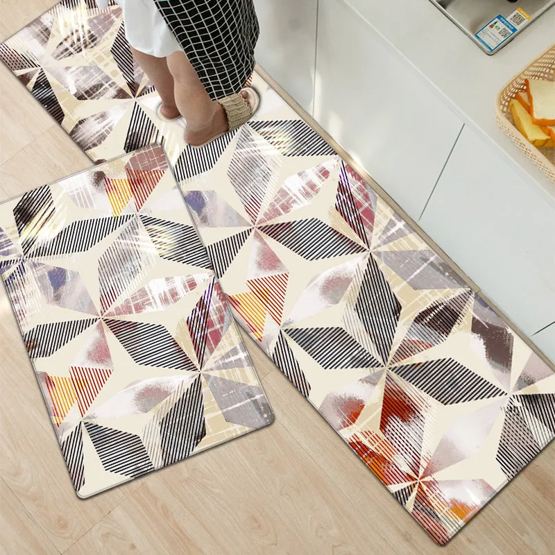 Kitchen floor Mats Set 2 Piece Non Slippery Kitchen Mats and Rugs Runner Set Decorative Kitchen Carpet