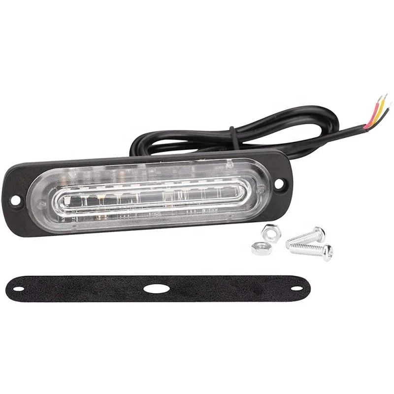 Ultra Thin 10 Leds Car Strobe Emergency Warning Lights Bar 12V Auto LED Side Grille Flashing Beacon Traffic Lamps For SUV Truck