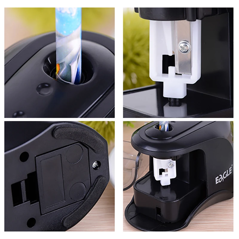 EAGLE Electric Auto Pencil Sharpener Safe and Easy Helical Steel Blade Use for Artists Kids Adults Colored Pencils