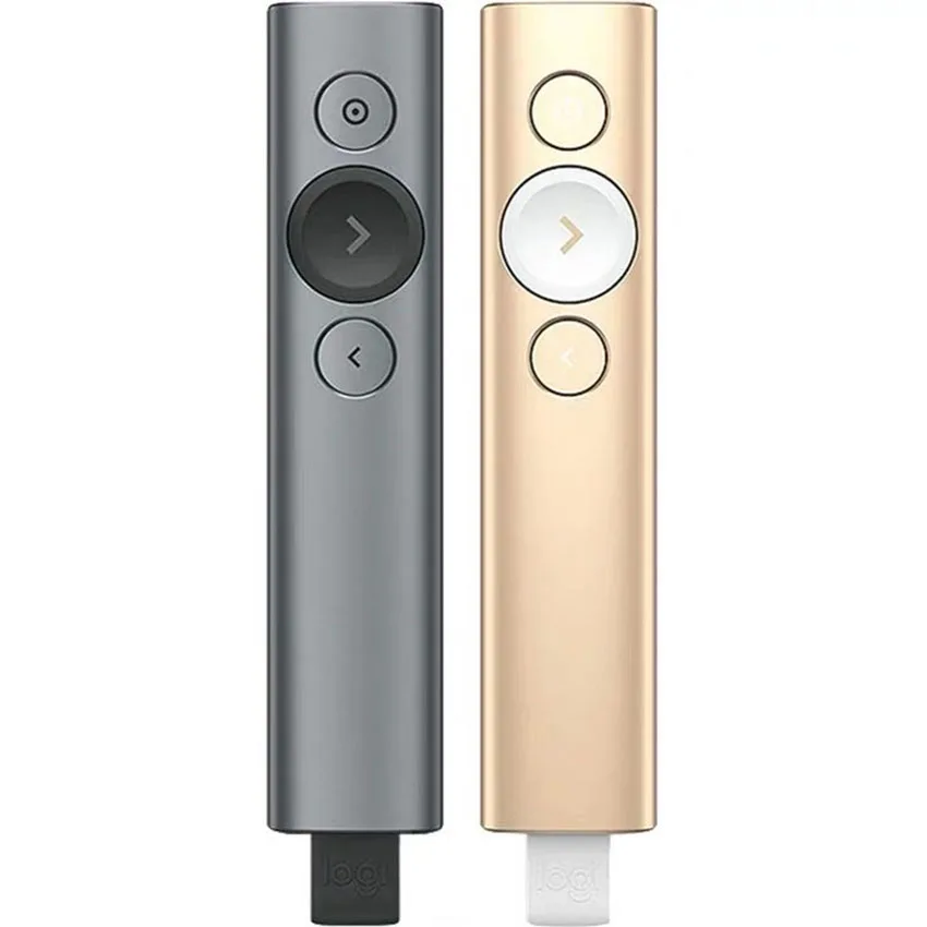 Оригинальный прожектор Logitech, улучшенная Беспроводная презентационная лазерная указка серебристого, золотистого, красного цветов с дистанционным управлением