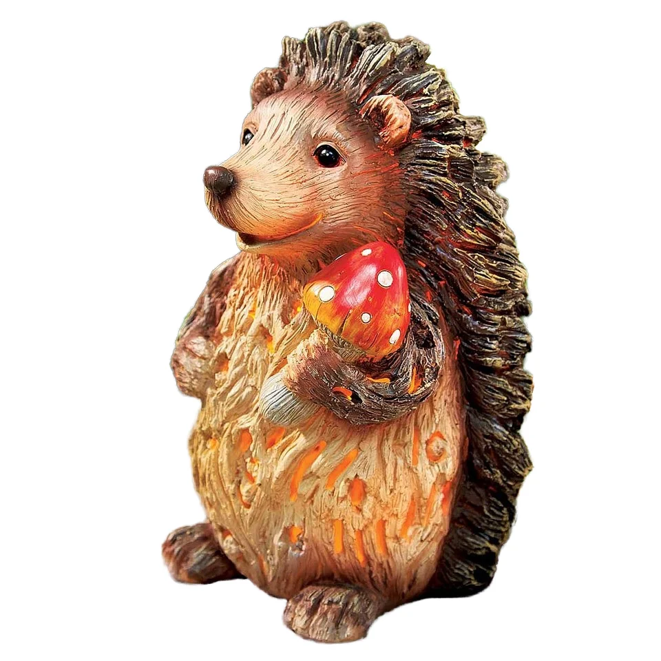 Садовая лампа с ежом деревянная полимерная батарея источник питания светодиодная Солнечная