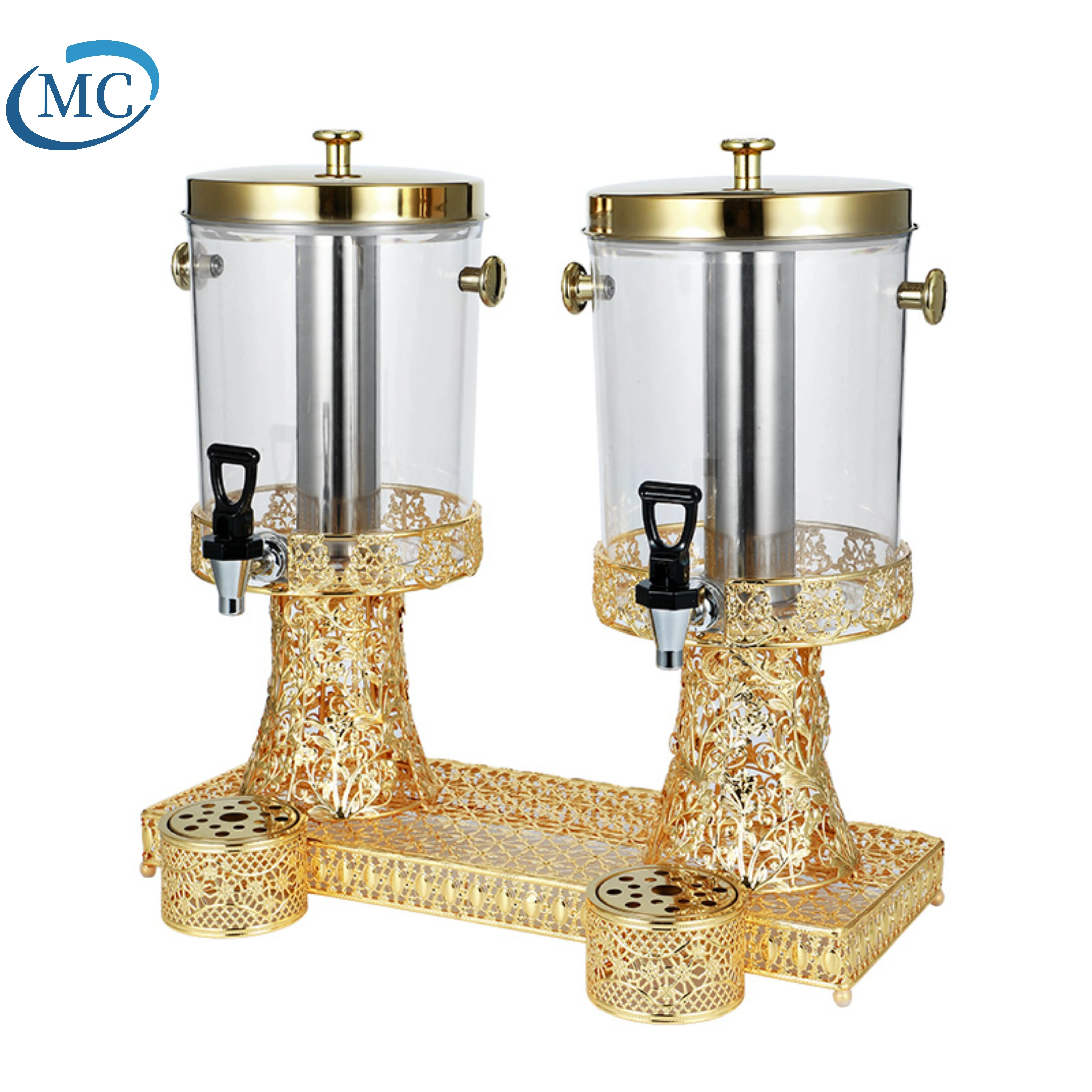 Upscale Commercial Beverage Dispenser Golden 8L/ 16L Plastic Stainless Steel Cold Juice Drink Dispensers