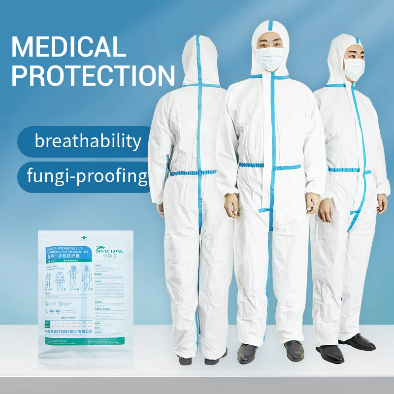 Oem Personal Chemical Protective Clothing Sterile Medical Protective Clothing Safety Non Woven Disposable Adult CE White EOS SF