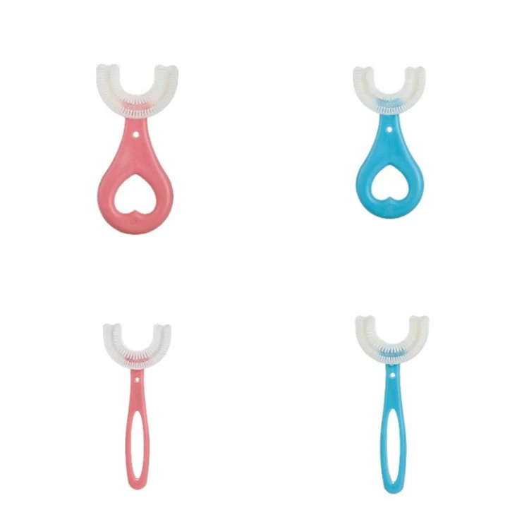 U-shaped manual infant and child 2-6-12 years old including soft bristle brush oral cleaning toothbrush tooth brushing artifact