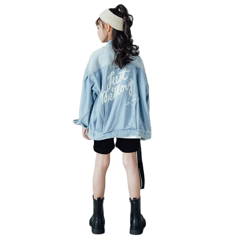 Kids Denim Jacket Solid Easy Jean Children Clothes Girl Denim Coat Fashon Boutiques Kids Clothes Wholesale Girls Jackets