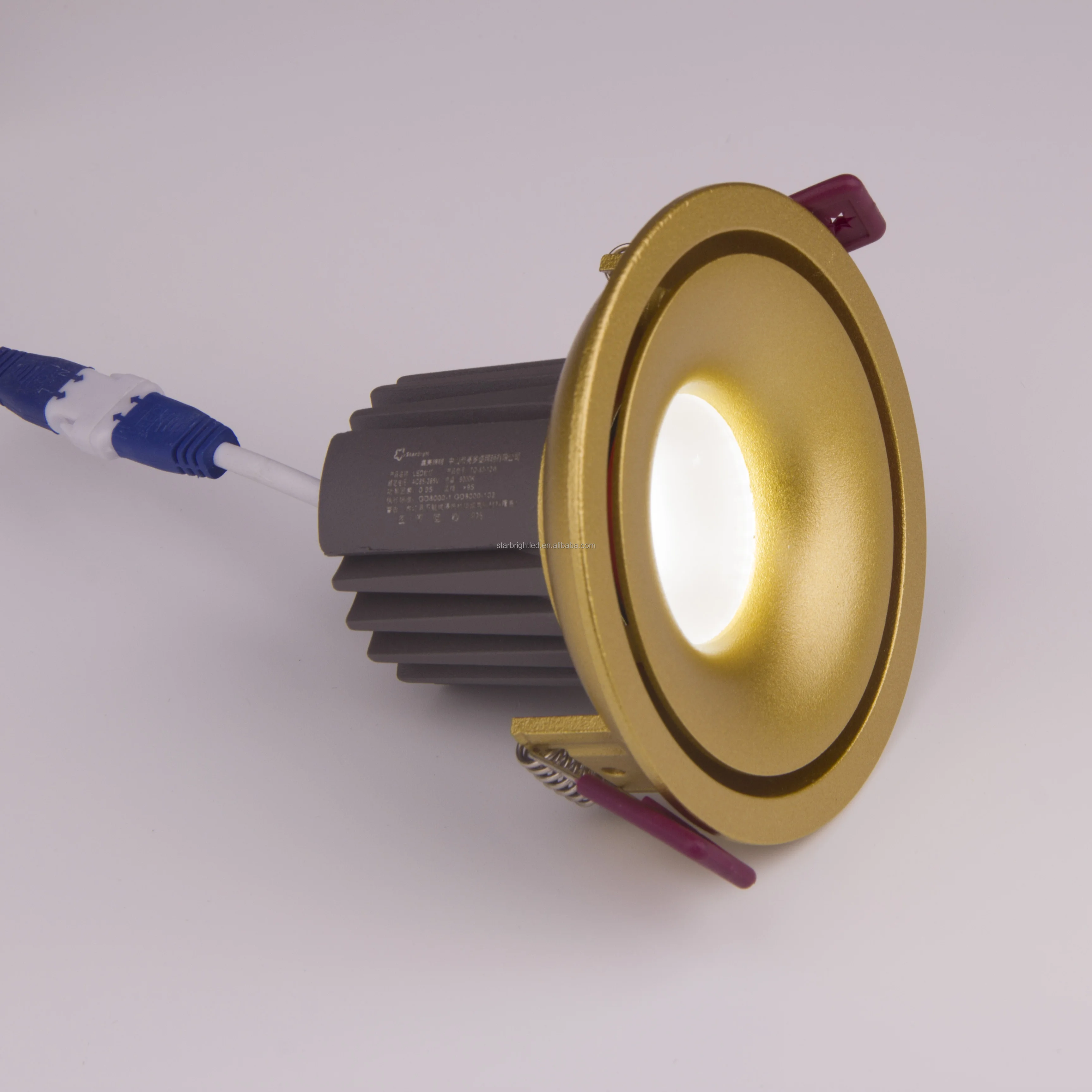private model light led cob downlight gold down lights design 3CCT recessed downlight dimmable led