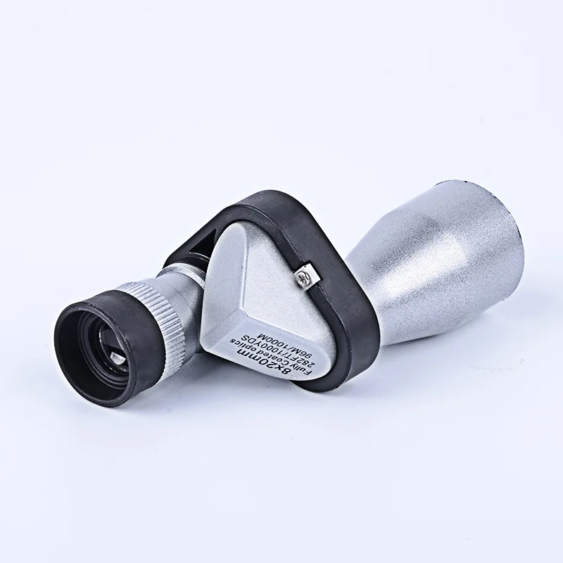 8X20 Mini Telescope Monocular Metal Portable HD Optical Prismaticos Monocular for Camping Hiking Travelling Football Watching