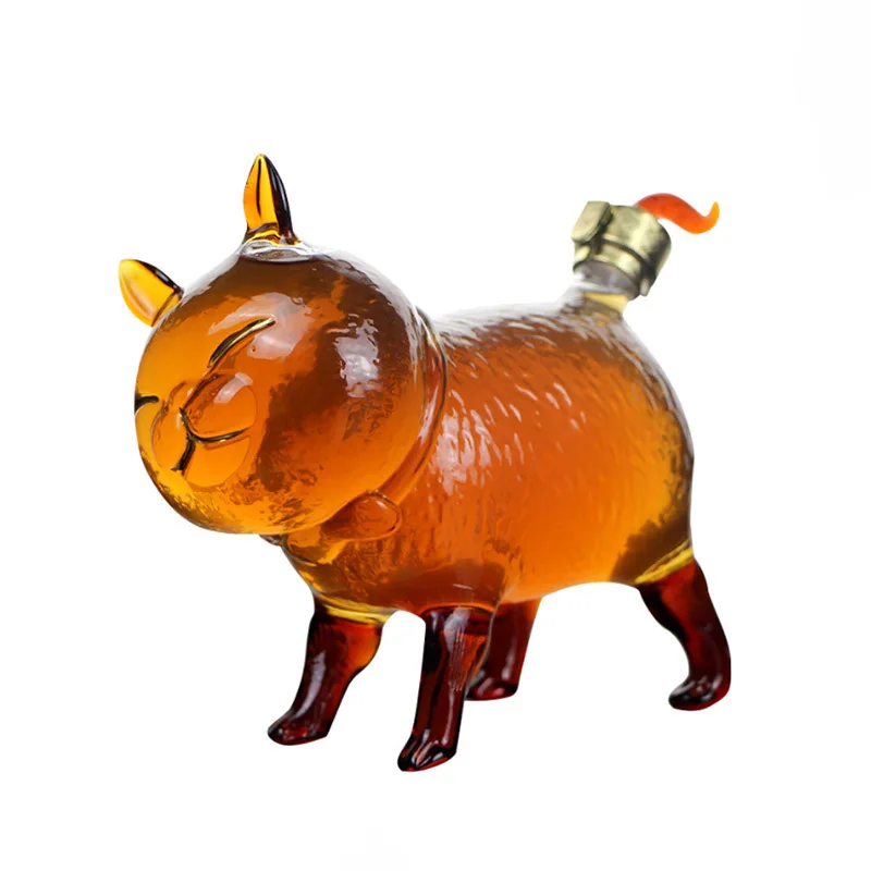 Креативная бутылочка для хранения вина в форме кошки с высоким содержанием боросиликатного стекла