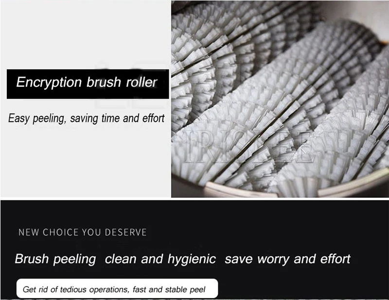 Vegetable Washing Peeling Machine Commercial Brush Type Potato Taro Ginger Sweet Potato Lotus Root Electric Cleaning Peeler Mach