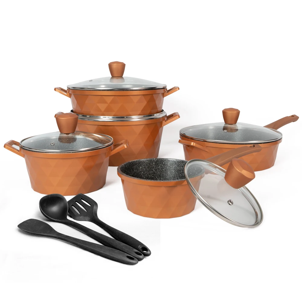 Copper Color High Quality Aluminum Cookware Sets kitchen ware