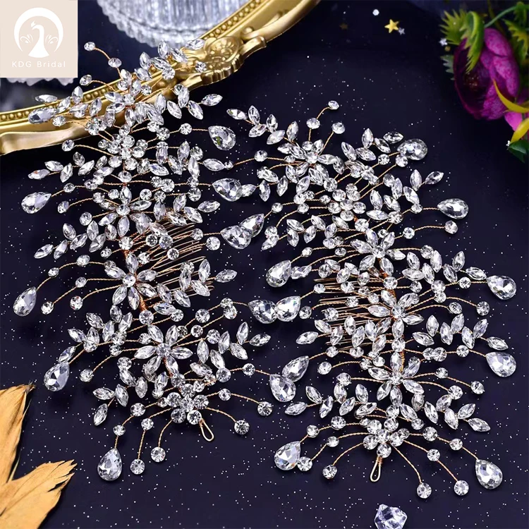 hot sale Luxury Rhinestone wedding crown Comb for bridal accessories wedding headband crystal bridal hair pieces accessories