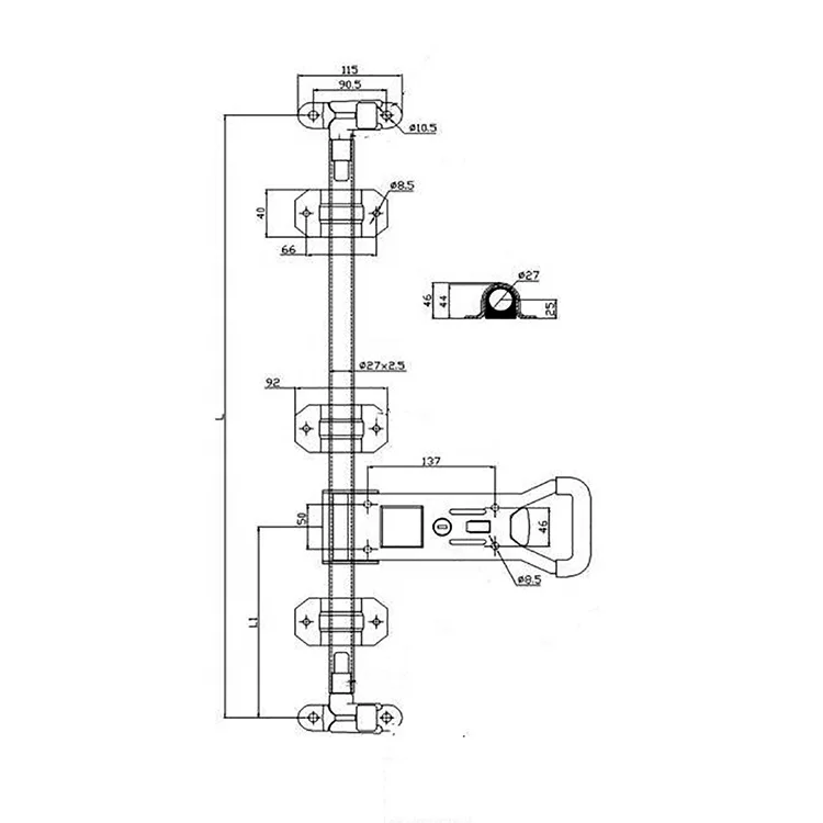Wholesale price 27mm steel paddle lock type dry cargo door handle lock