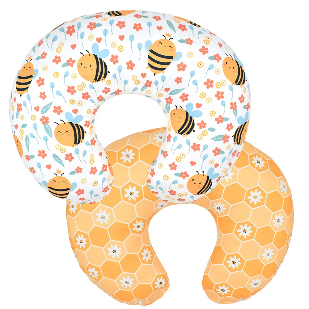 High Quality Eco-Friendly Twin Breastfeeding Nursing Pillow Cover 100% Cotton Cute Pattern Everyday Use