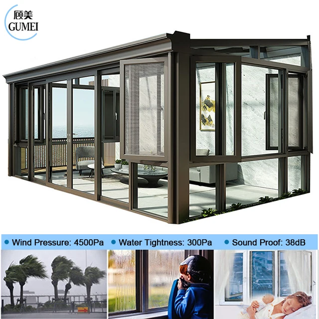 Install Easily Outdoor Room Aluminum Sunhouse Sunrooms 4 Patio Enclosure Sun Prefab Glass House