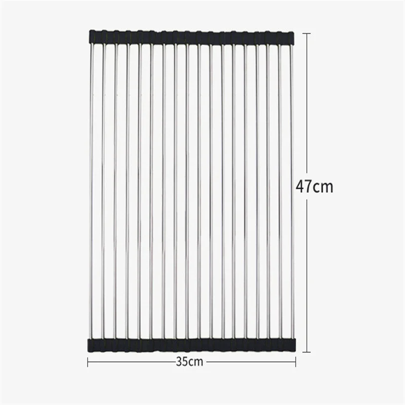 304 Stainless Steel Roll Dish Rack Eighteen Tube Vegetable And Bowl Drying Rack