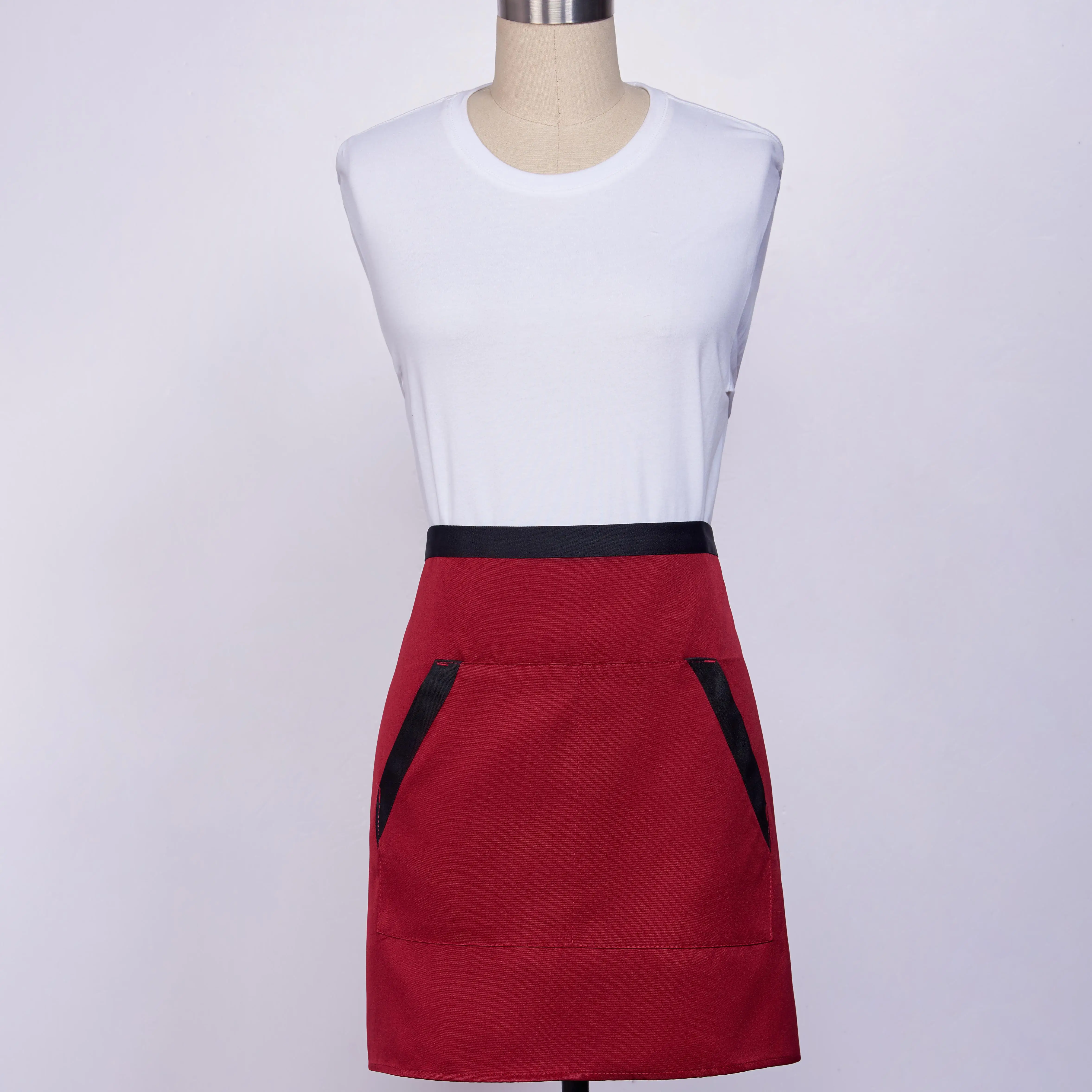 Half Sexy Apron For Women Linen Cotton Mens Cooking Leather Apron Logo Plastic Funny Cooking Waist Apron Cotton Two Pockets