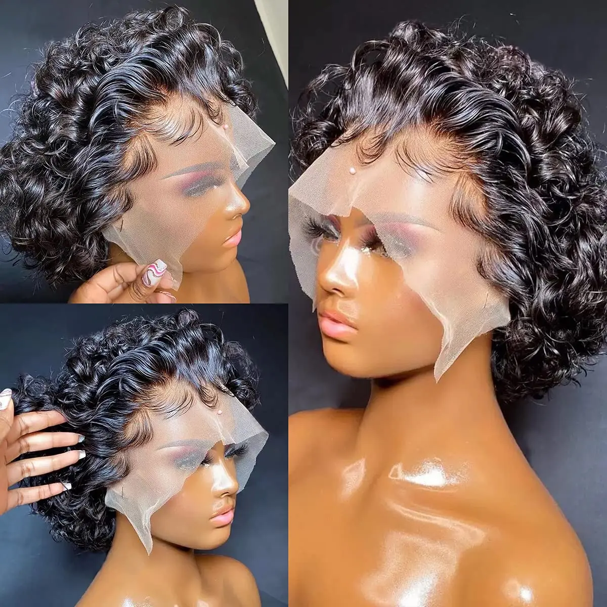Pre Plucked 360 Hd Lace Front Blonde Wigs Human Hair Pix Cut Wigs For Black Women