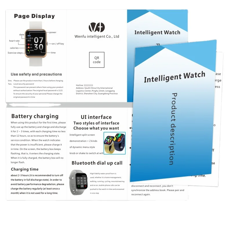 Wholesale Custom Bwatering Timer Printing Smart Watch Product Folding Instruction Manual Book Digital Printing Soft Cover CN;GUA