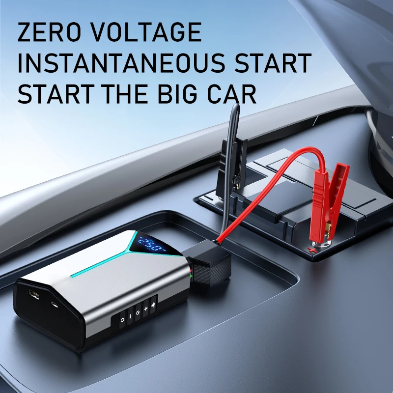 10000mAhcapacity 14.8V Peak 1000A Jump Starter Air Compressor 150 Psi Portable Car Emergency Tools Tire Inflator Car Jp Starter